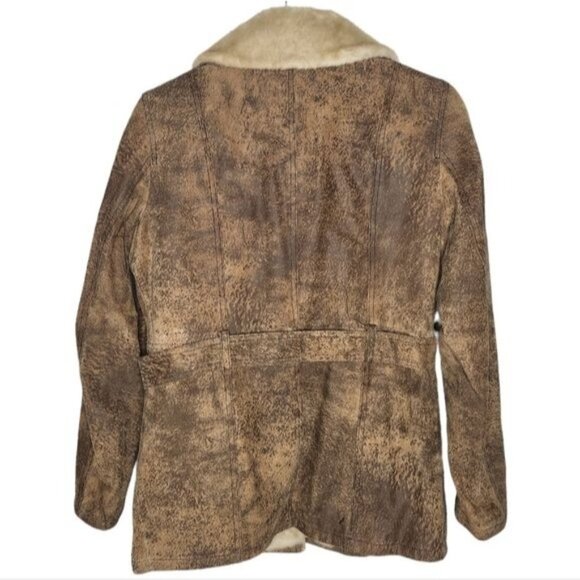 MODA INTERNATIONAL Distressed Genuine Leather Jacket Coat - Picture 2 of 9